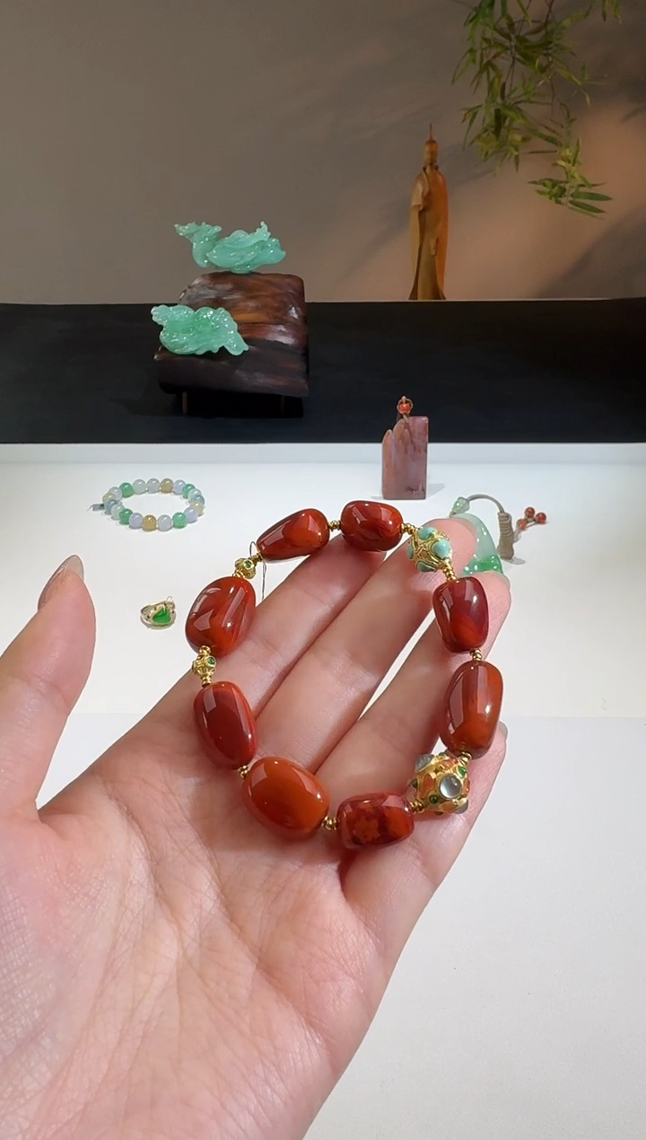 【闪购商品】南红玛瑙手串未镶嵌【鑫鑫】金珠小于0.5