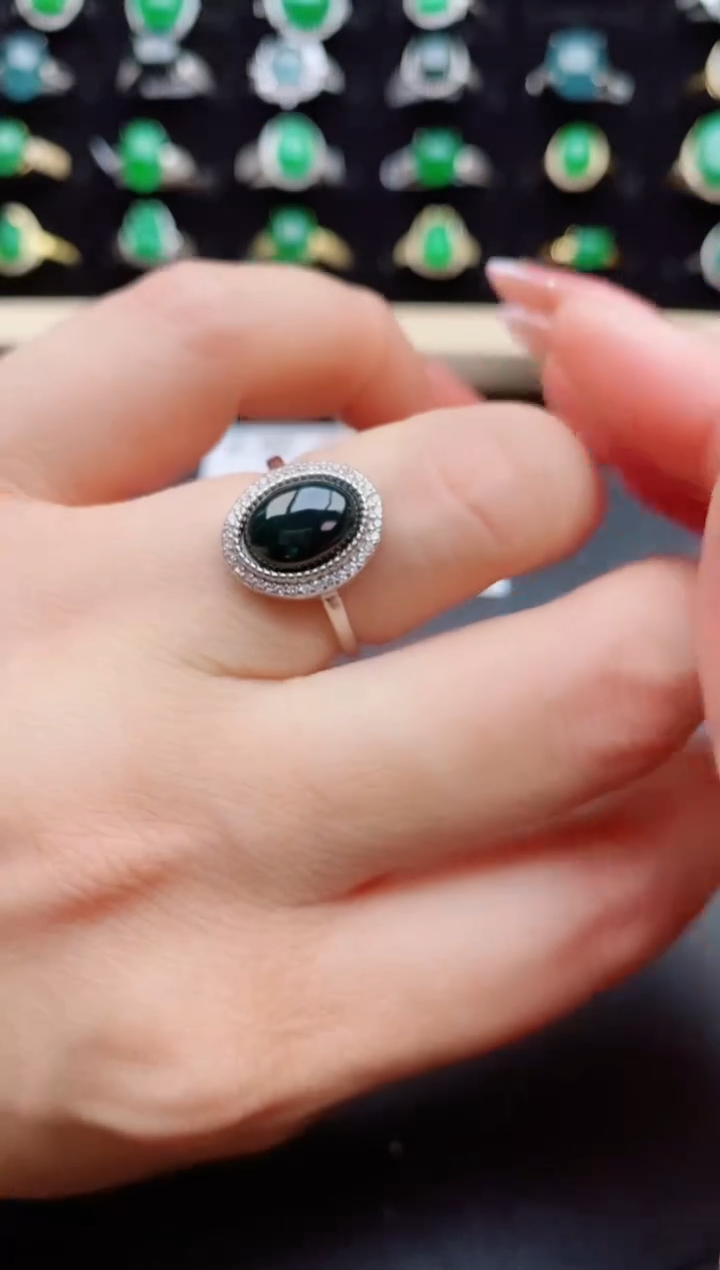 【闪购商品】翡翠戒指银S925镶嵌312321