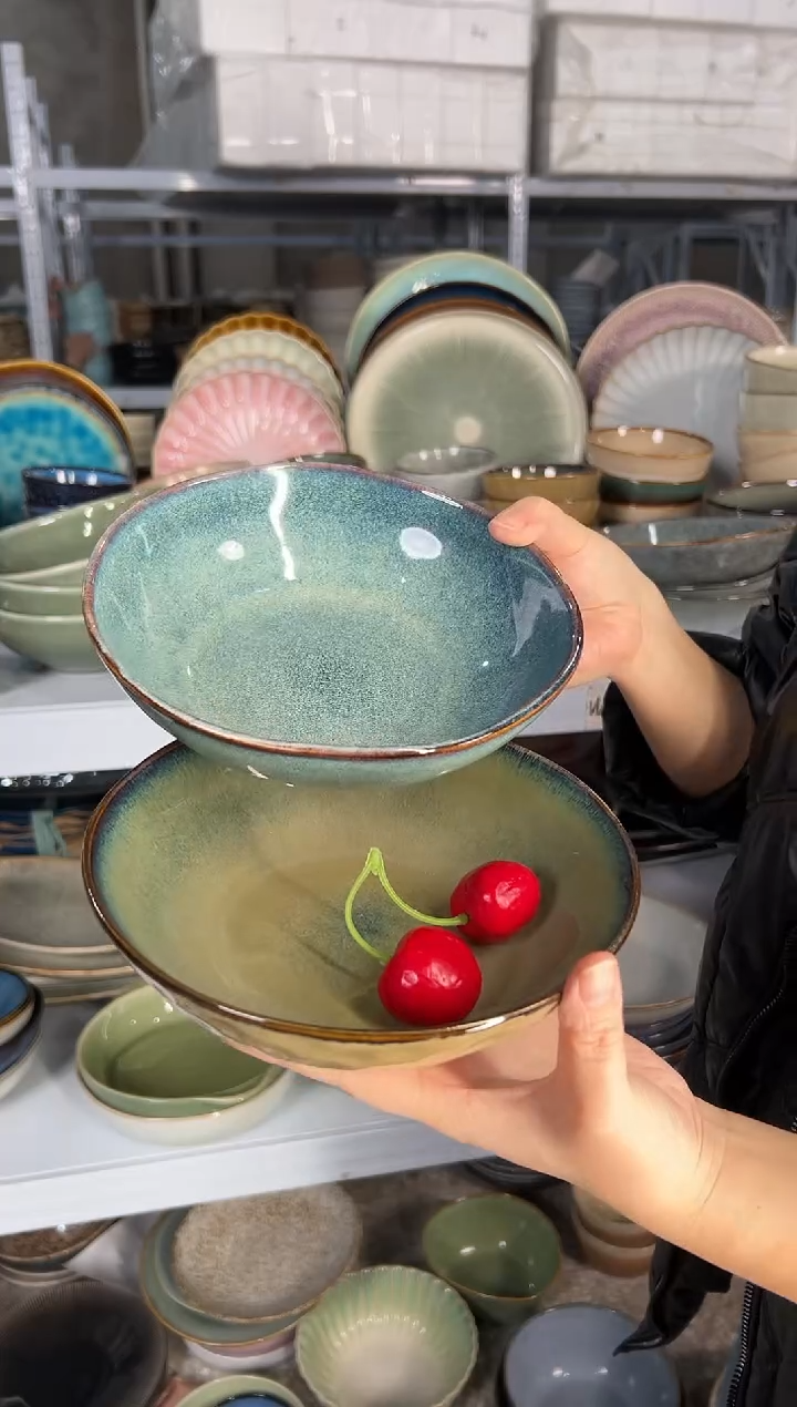 陶瓷外贸尾货瑕疵满20包邮X2菜碗组合