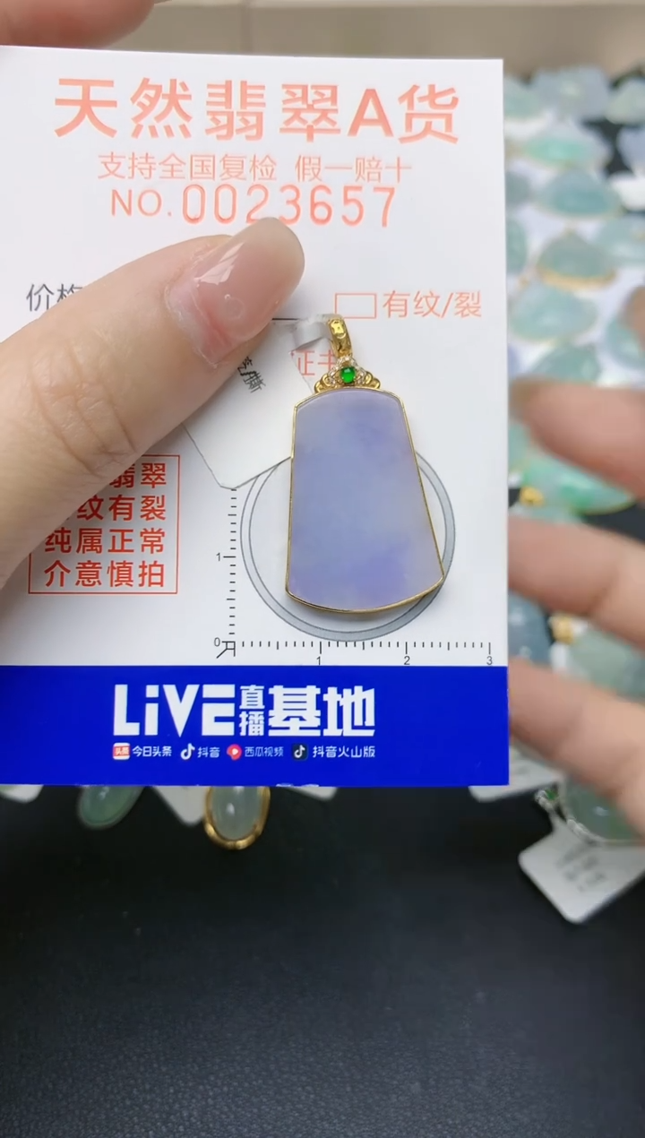 翡翠18K金镶嵌颈饰天然缅甸A货翡翠