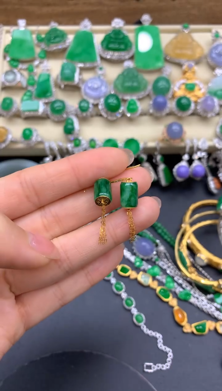 【闪购商品】翡翠耳饰18K金镶嵌261-中国好珍宝