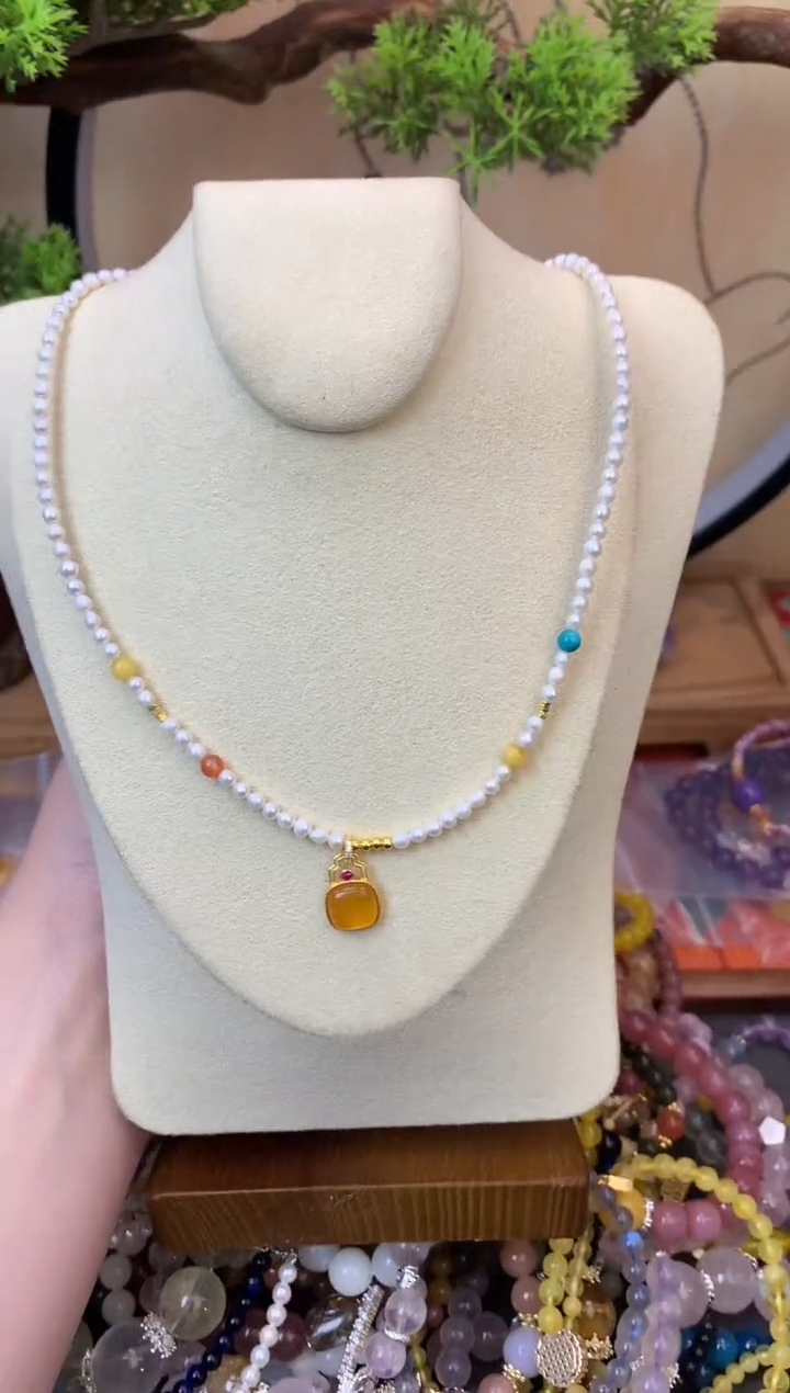 【闪购商品】淡水珍珠颈饰银S925镶嵌225