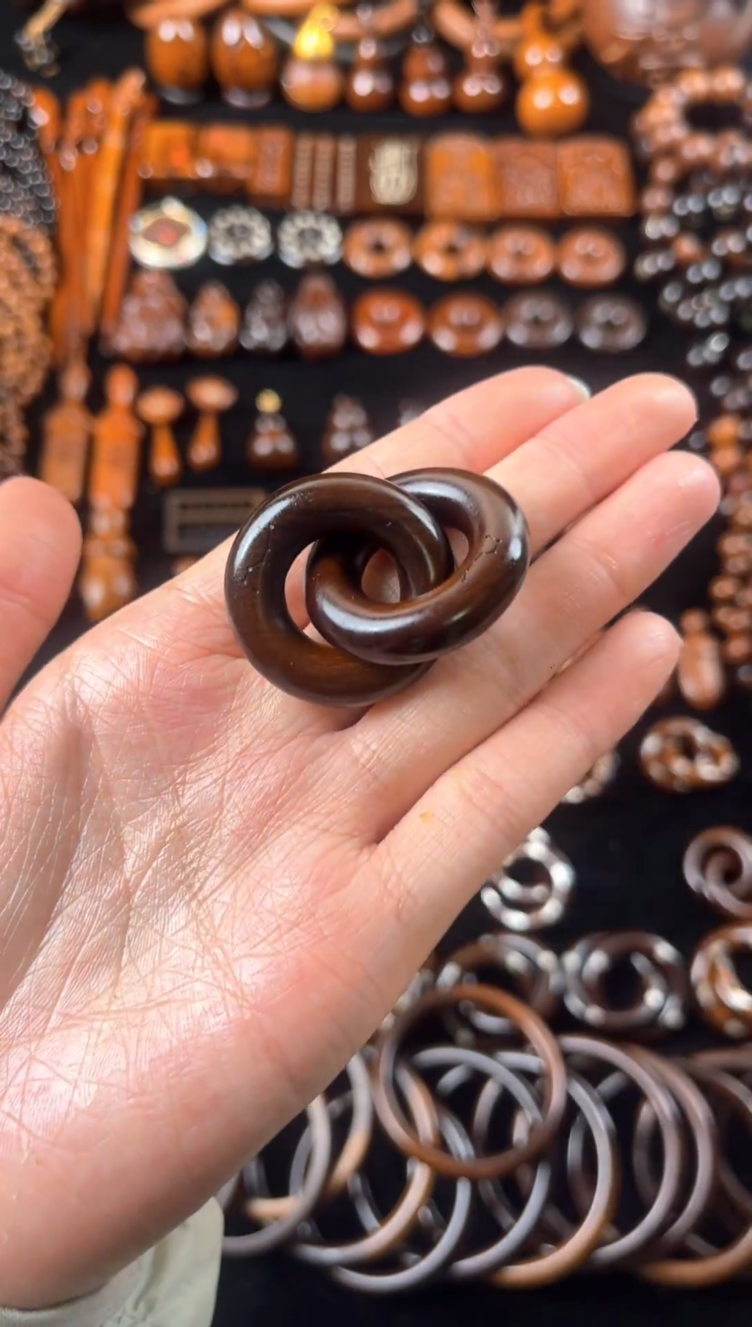 枣木雷击枣木玉化六七星乾坤圈1.5