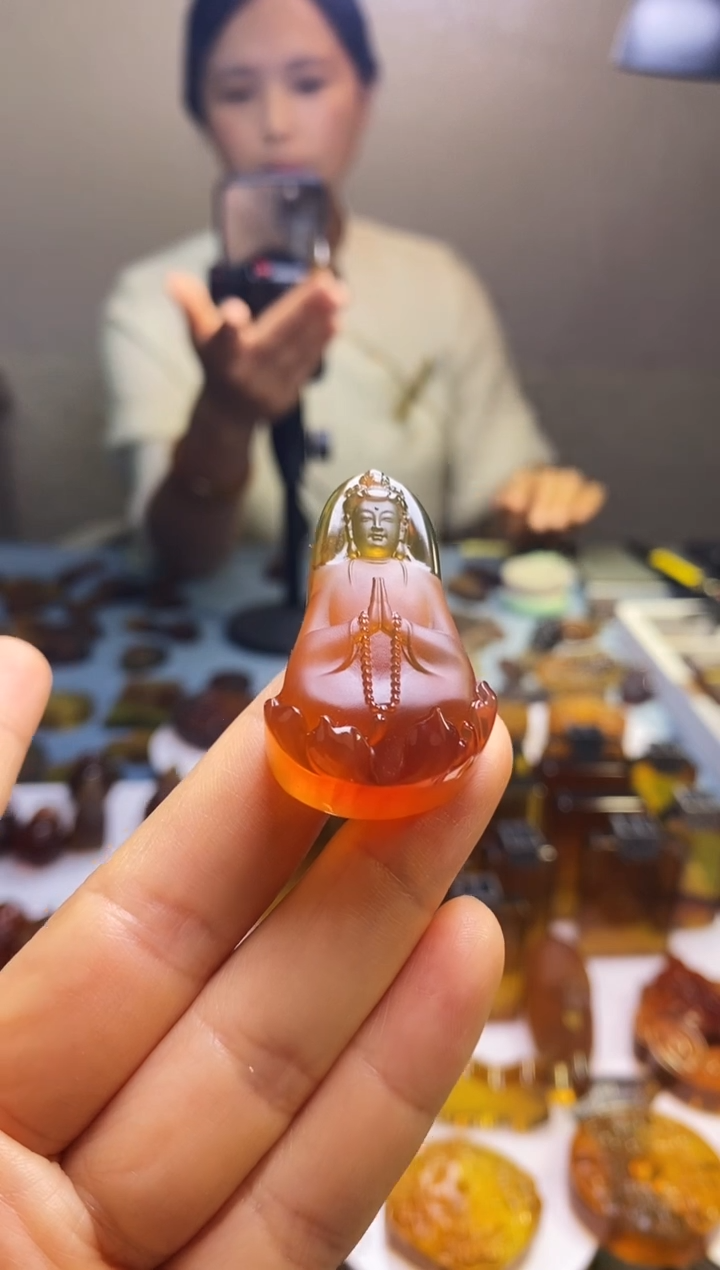 琥珀颈饰未镶嵌SN60-53（观音）