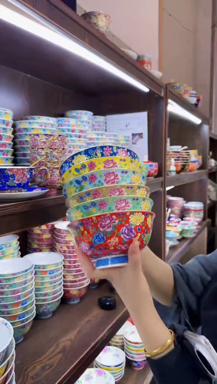 珐琅  6英寸面碗6个景德镇陶瓷