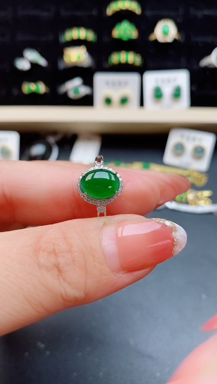 【闪购商品】翡翠戒指银S925镶嵌1212