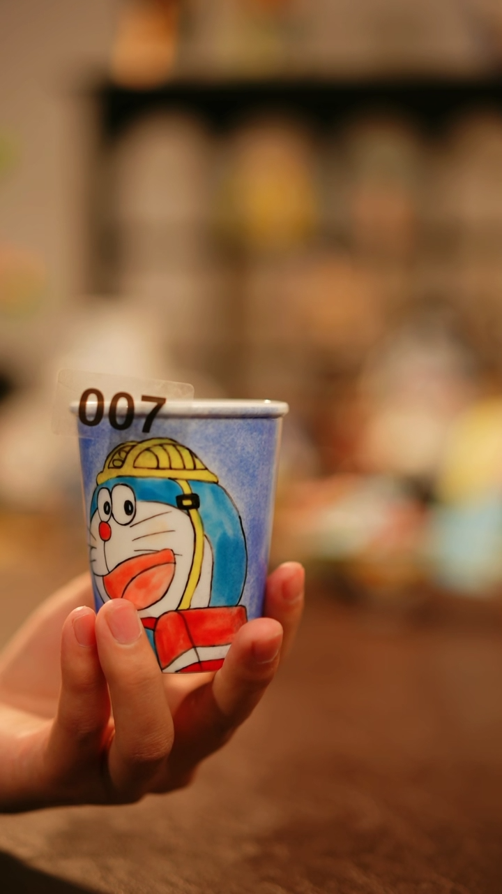 【闪购商品】杯景德镇高温釉下彩手绘陶瓷007