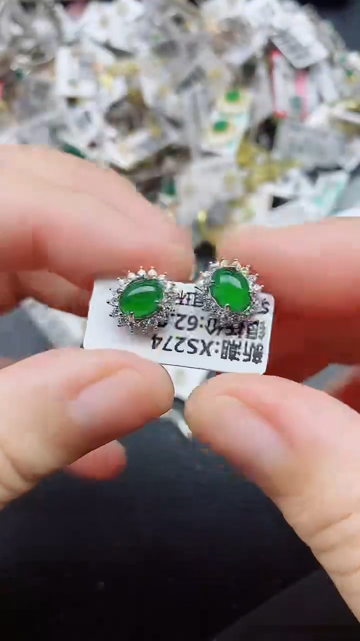 银S925镶嵌戒指翡翠1