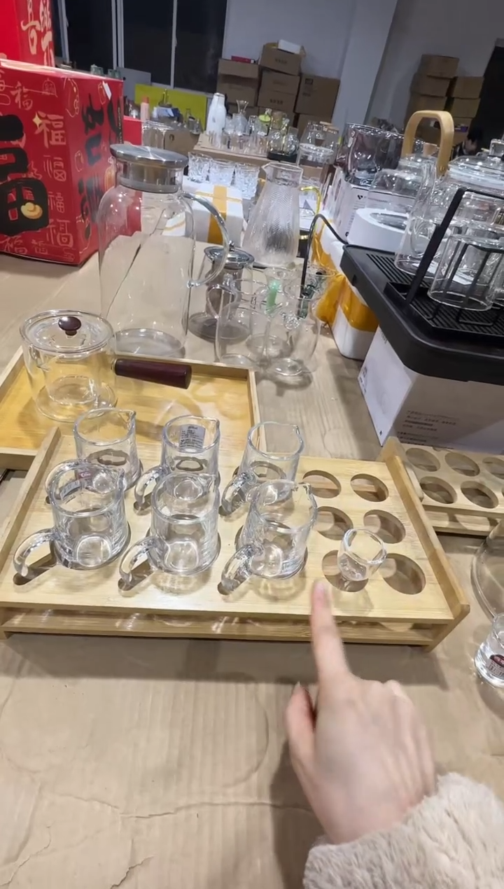 【闪购商品】玻璃无盖款直播专属6+6高脚+杯架