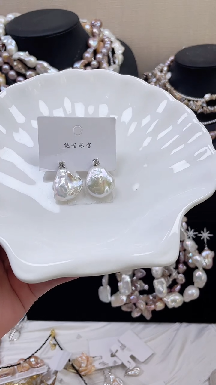 未镶嵌耳饰淡水珍珠【纯恬饰品】