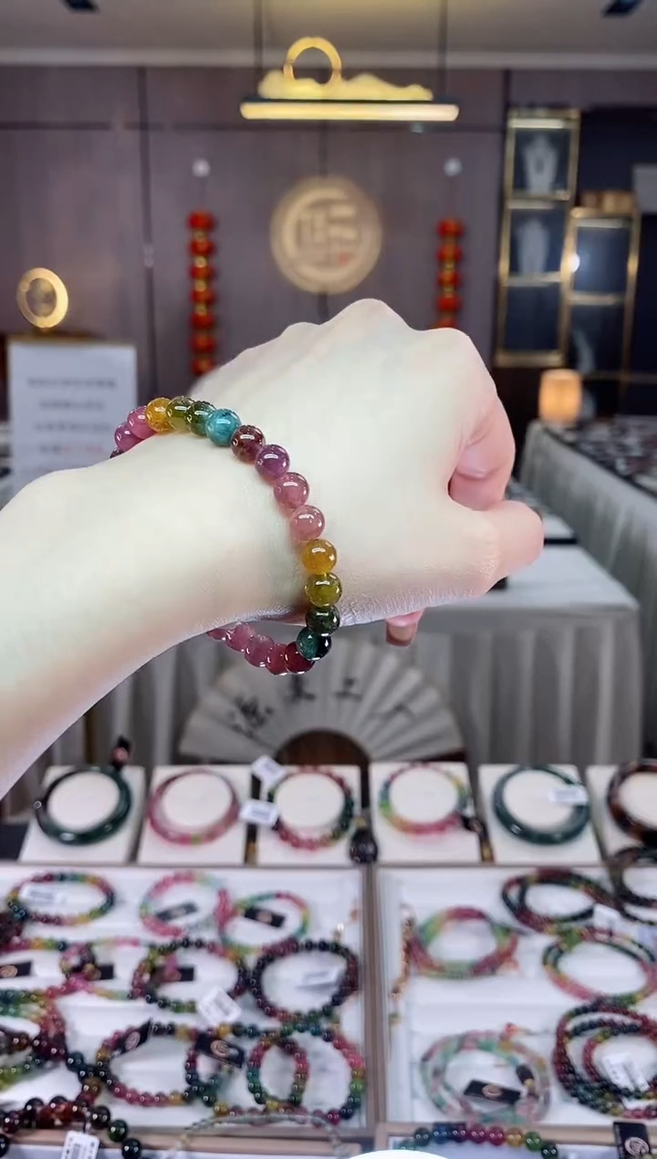 【闪购商品】碧玺单圈手串7mm+未镶嵌一物一证dan