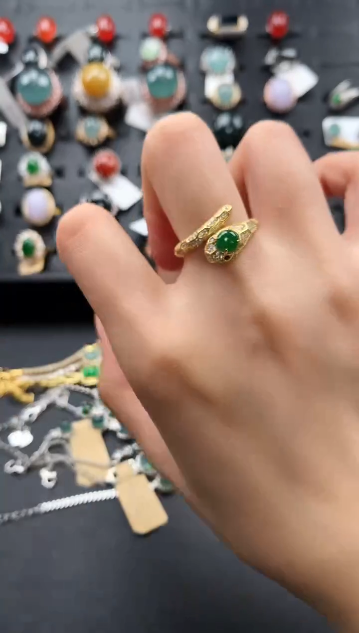 【闪购商品】翡翠戒指银S925镶嵌57654764