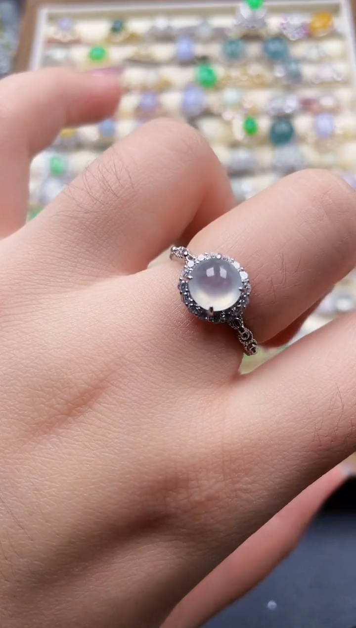 银S925镶嵌戒指翡翠153