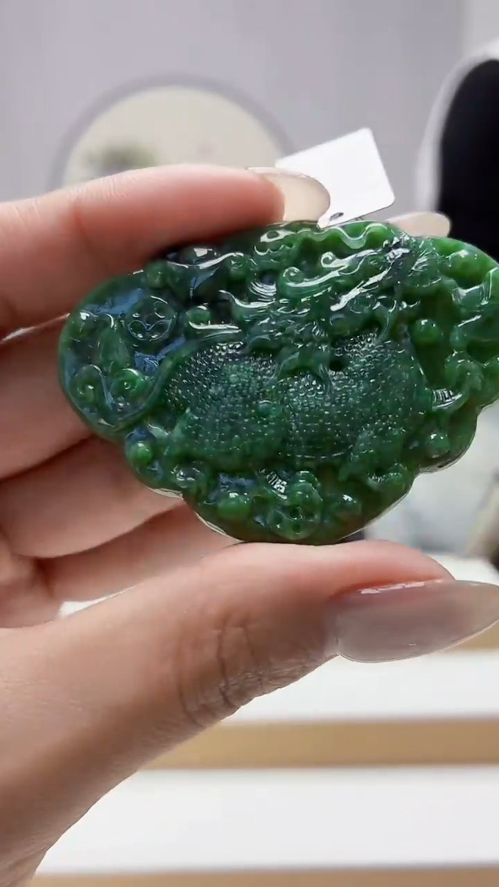 未镶嵌定制翡翠5160MM-毛货挂件45