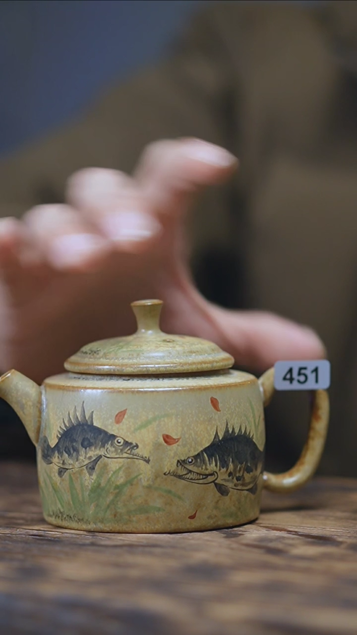 【闪购商品】451景德镇手绘桂鱼窑变杯