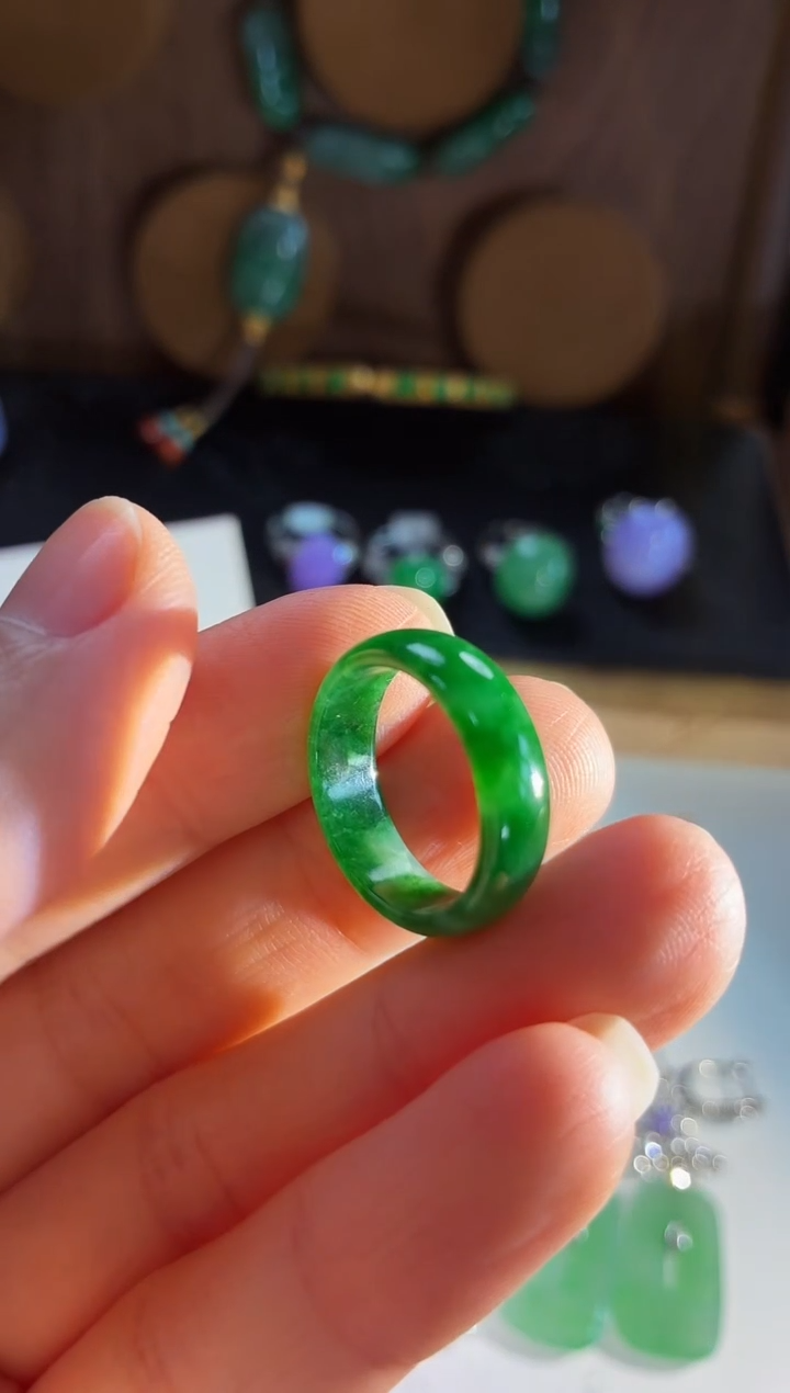 未镶嵌戒指翡翠戒指13.5