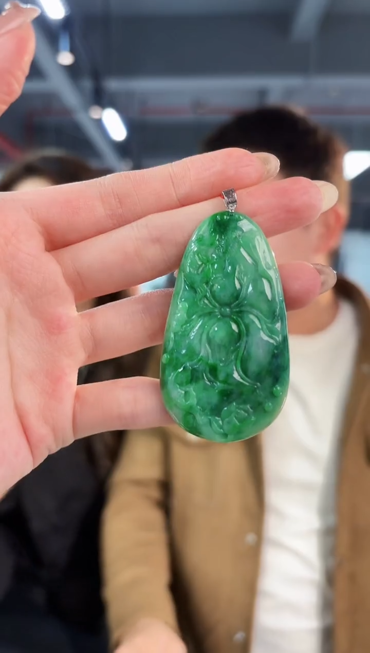 【闪购商品】翡翠颈饰18K金镶嵌缅料A货/支持复检/一件