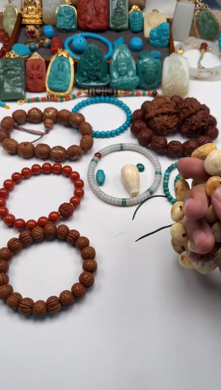 裸石蜜蜡未镶嵌青**～手串手串