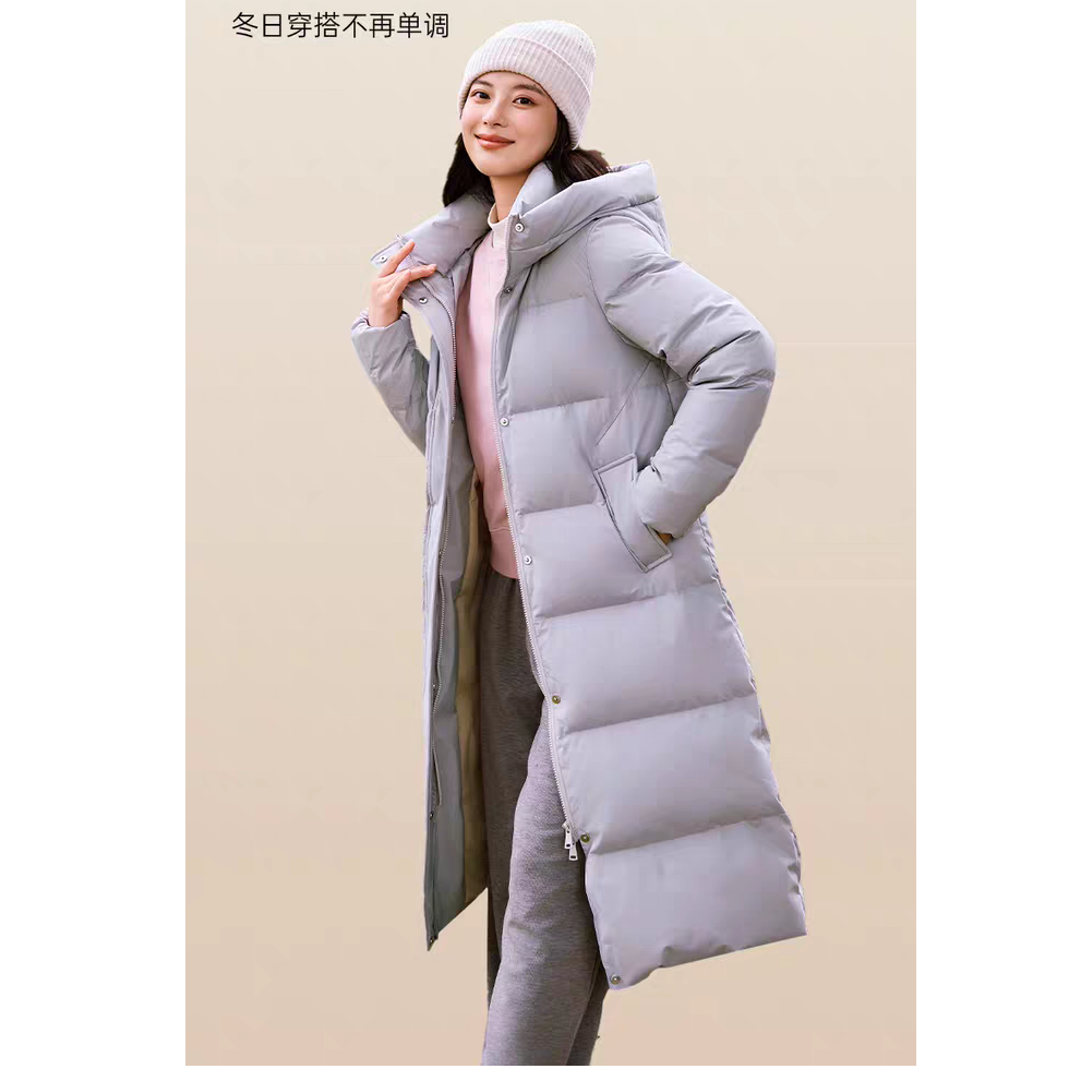 雪中飞【修身长款系列】90绒长款羽绒服女收腰显瘦加厚保暖冬季外套