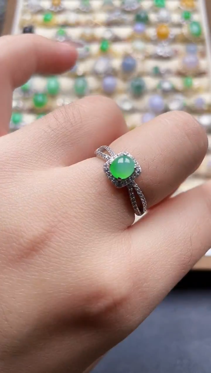 银S925镶嵌戒指翡翠15