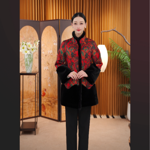 【国风古韵】高定款双面双穿皮毛一体大衣气质