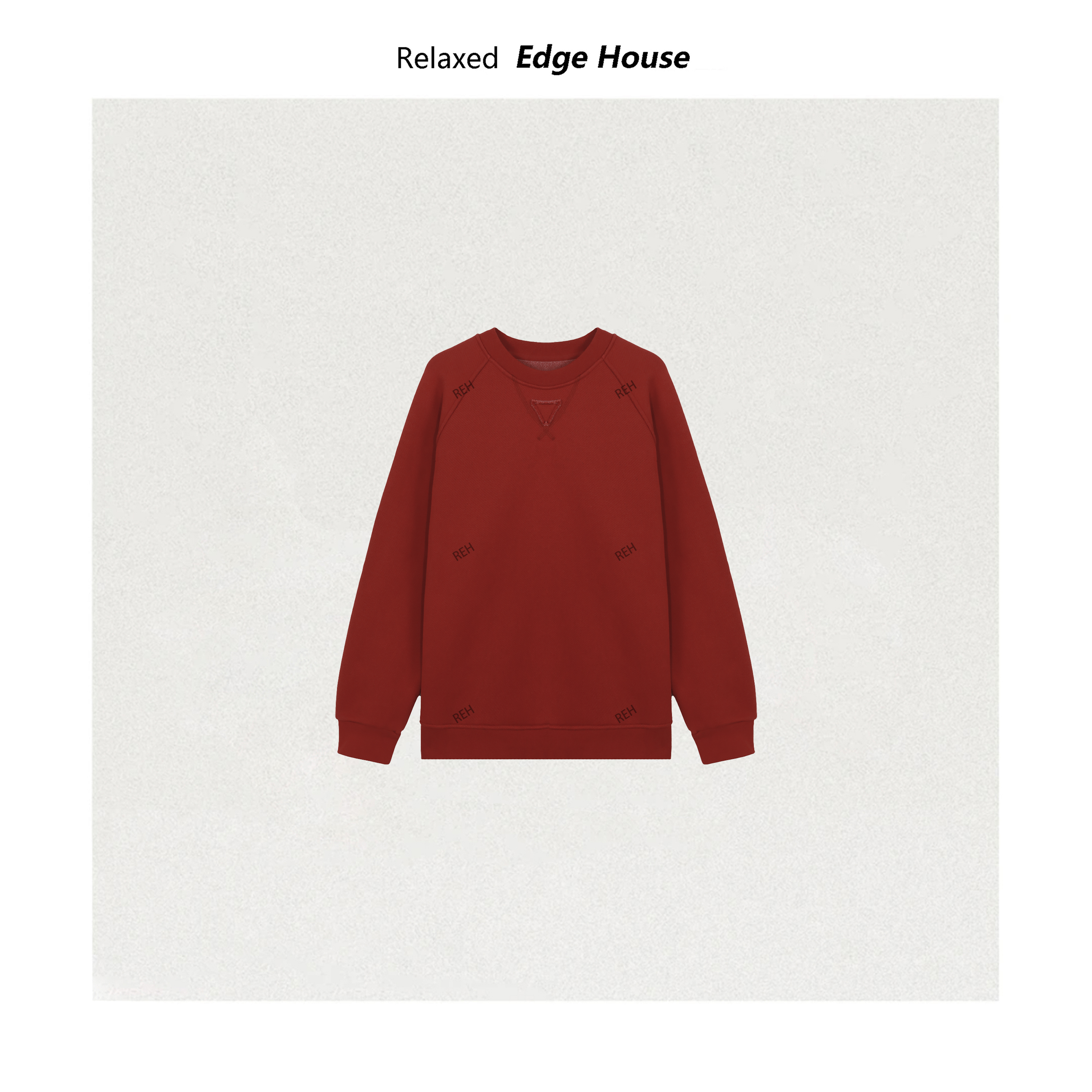 【嘻嘻家】经典小三角 冬季新款加绒加厚套头圆领卫衣休闲减龄