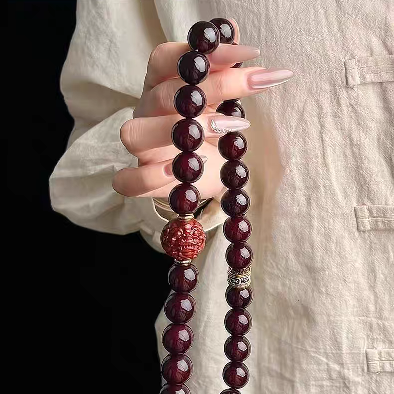 严选貔貅款招财溏心老料双圈菩提子手持圆珠男士盘玩情侣男女佛珠