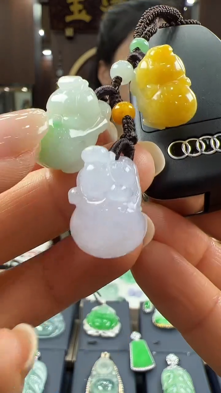 【闪购商品】翡翠挂件未镶嵌猪猪包挂