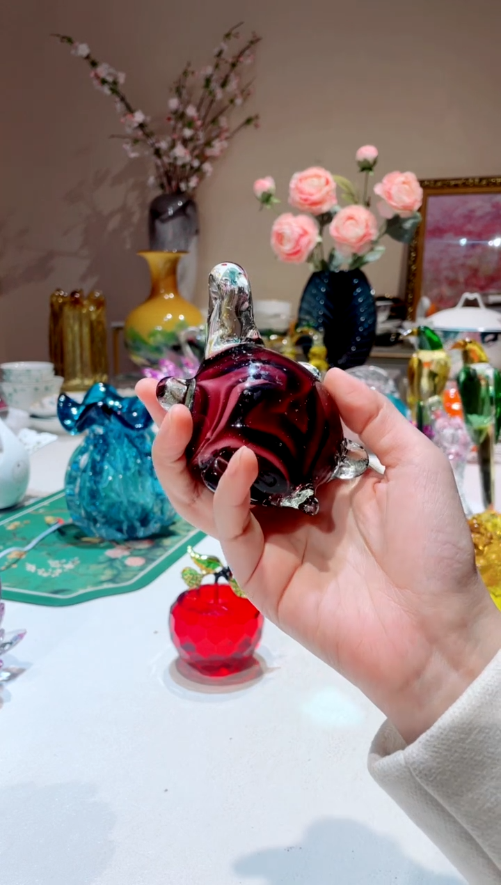 【闪购商品】琉璃手工艺品p56紫龟  微瑕