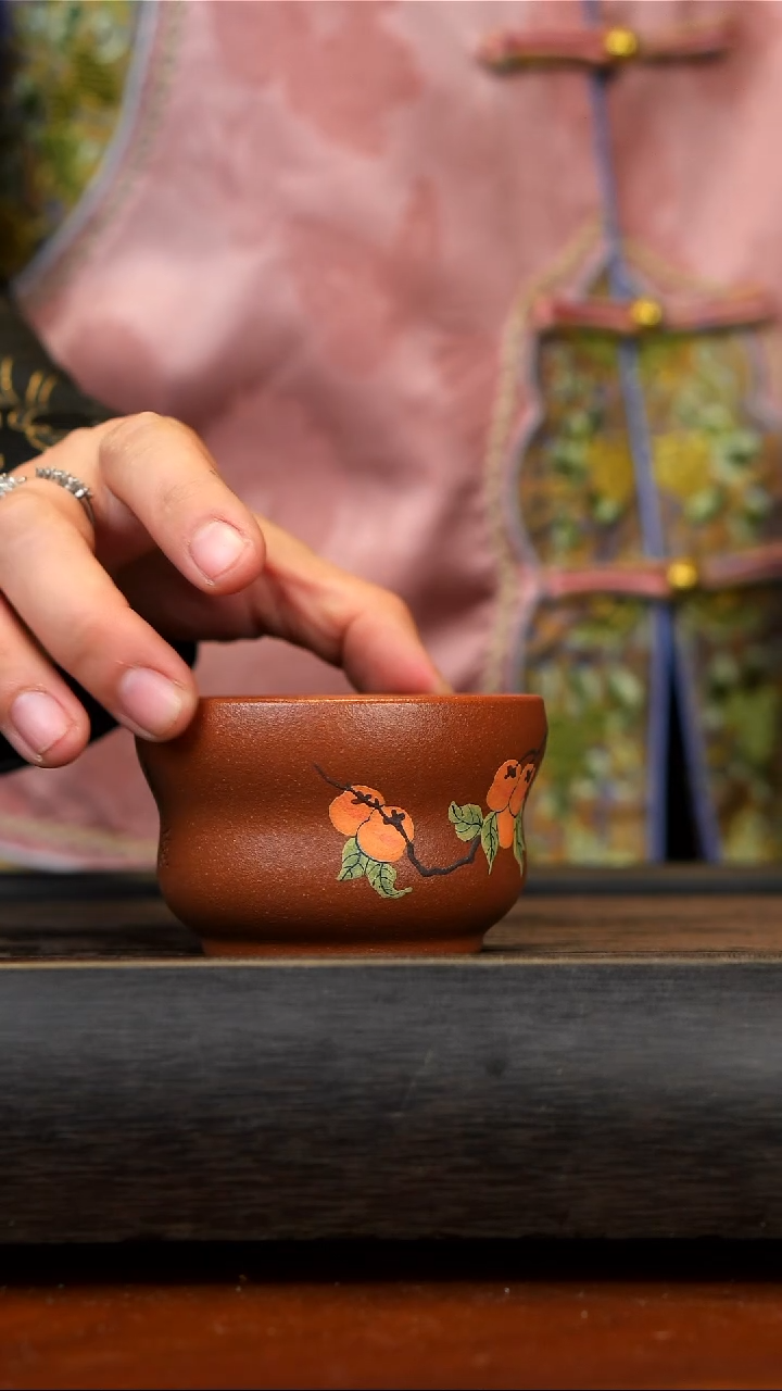 【闪购商品】紫砂茶壶降坡泥葫芦杯柿柿如意