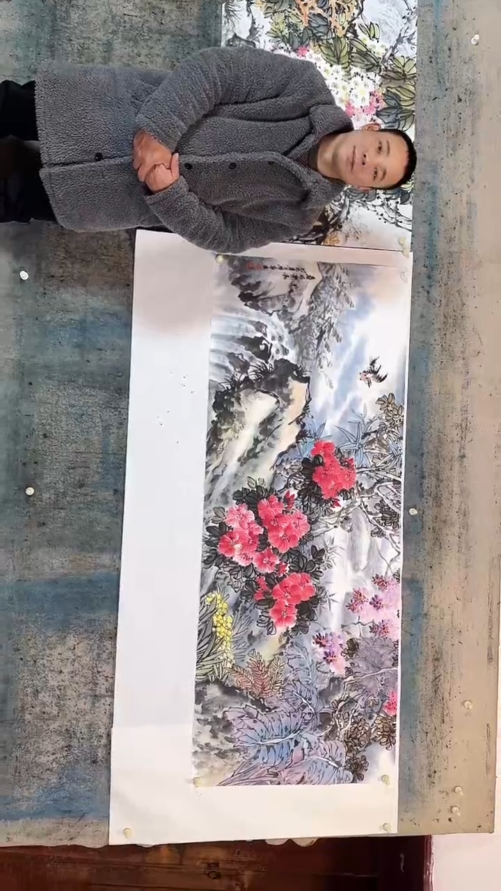 【闪购商品】国画覃荣华国画花鸟小六尺