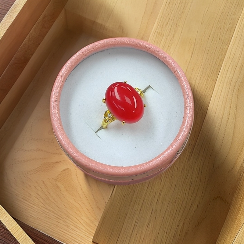 高品质全玉化红景天戒指