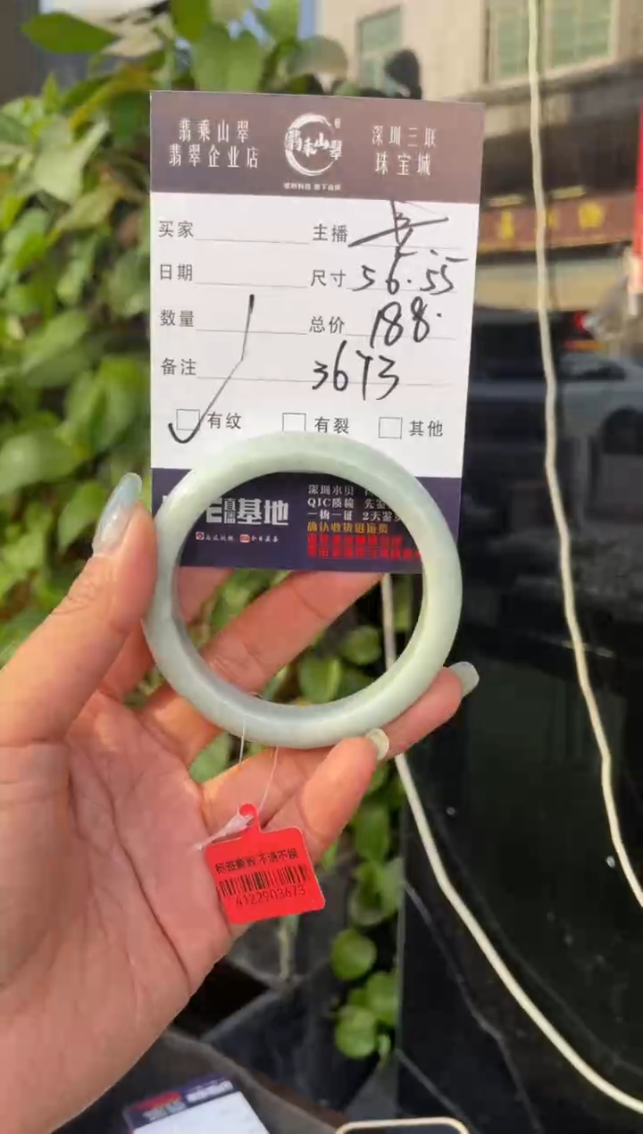 【闪购商品】翡翠手镯未镶嵌C55-56正圈 3673