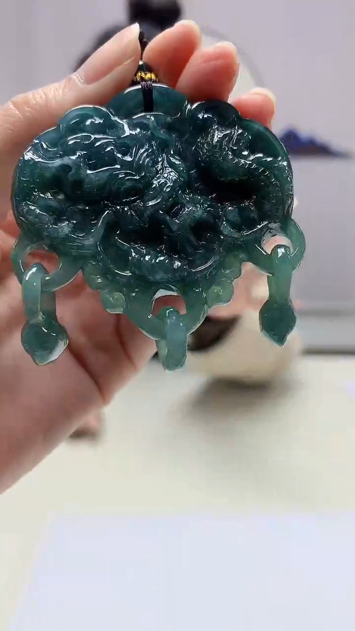 【闪购商品】定制翡翠未镶嵌4902zm-毛货挂件龙凤168