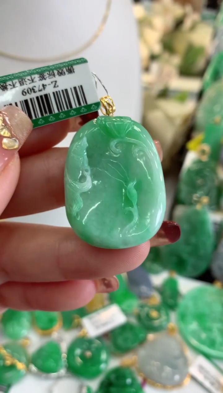 【闪购商品】翡翠吊坠(不含链)18K金镶嵌挂件