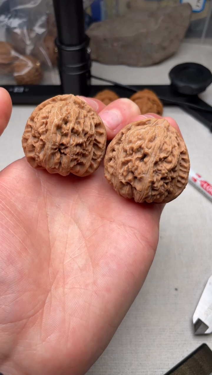 把件文玩核桃40尺三角白