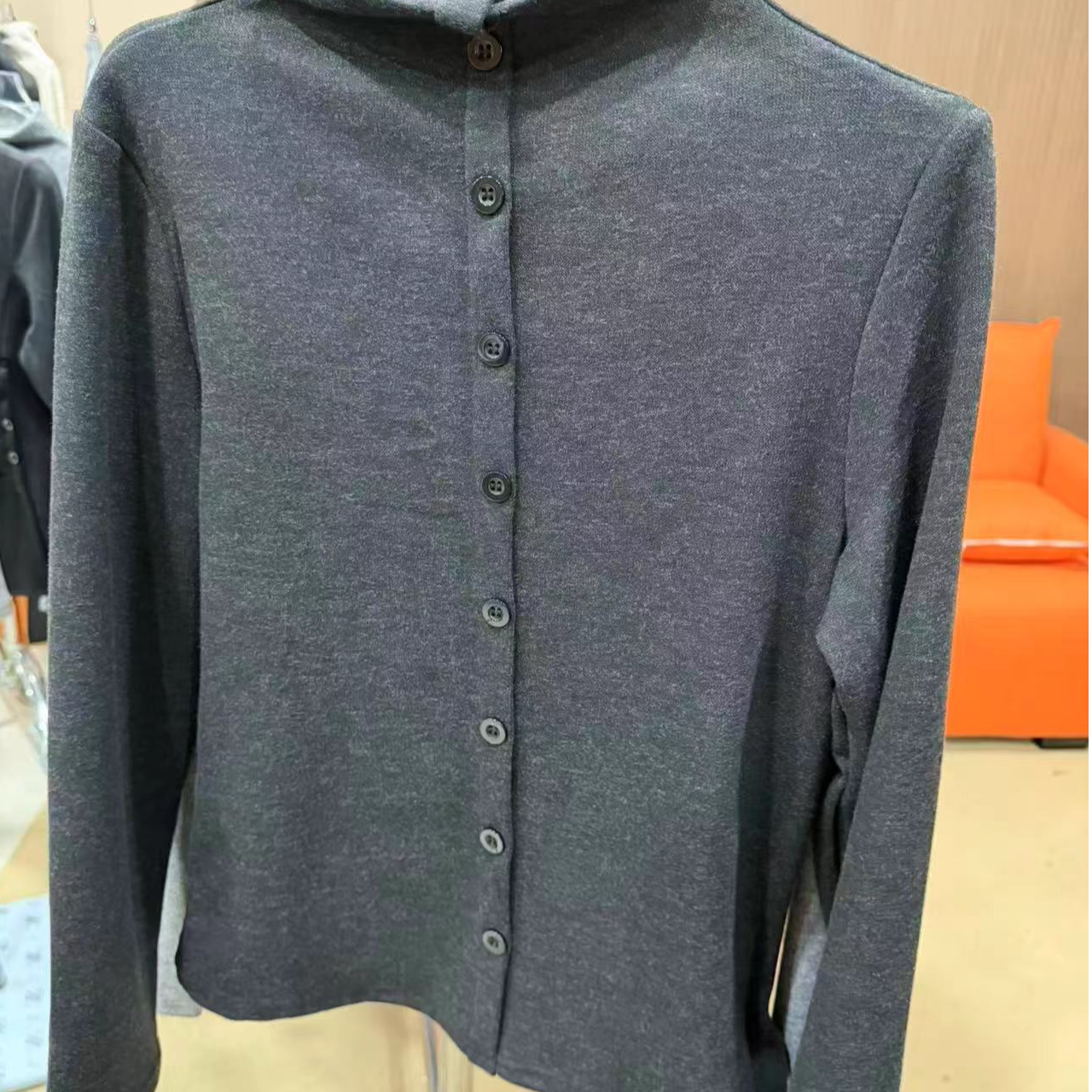 【娜姐家】1126#冬季半高领磨毛绒扣子款打底绒衫