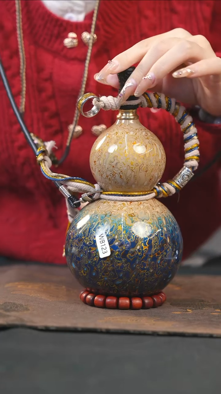 【闪购商品】WB123漆艺酒葫芦不包手串及旋转底座