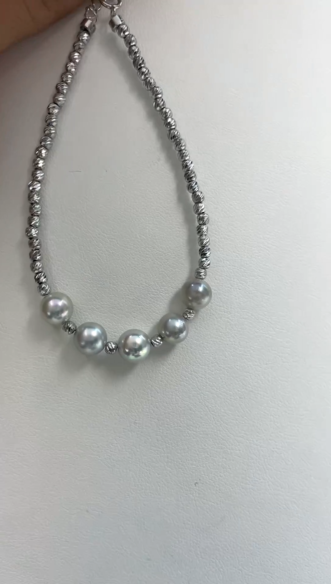 银S925镶嵌手绳海水珍珠6.5-7