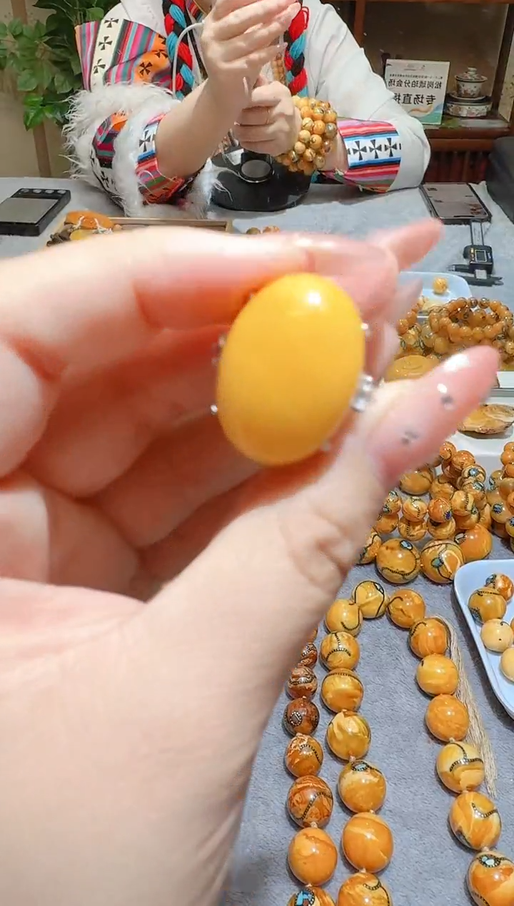 蜜蜡颈饰银S925镶嵌9232天然蜜蜡珠宝奇石全都保真