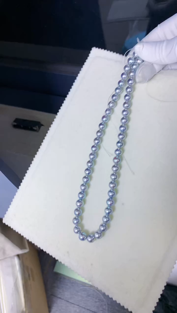【闪购商品】海水珍珠饰品未镶嵌8-8.5真多麻色满珠链