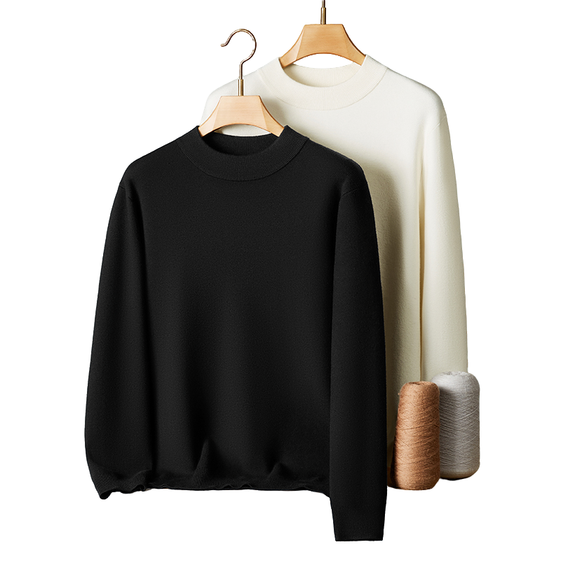 时尚男士大码半高领潮流修身秋冬百搭圆领休闲男长袖针织衫保暖DS