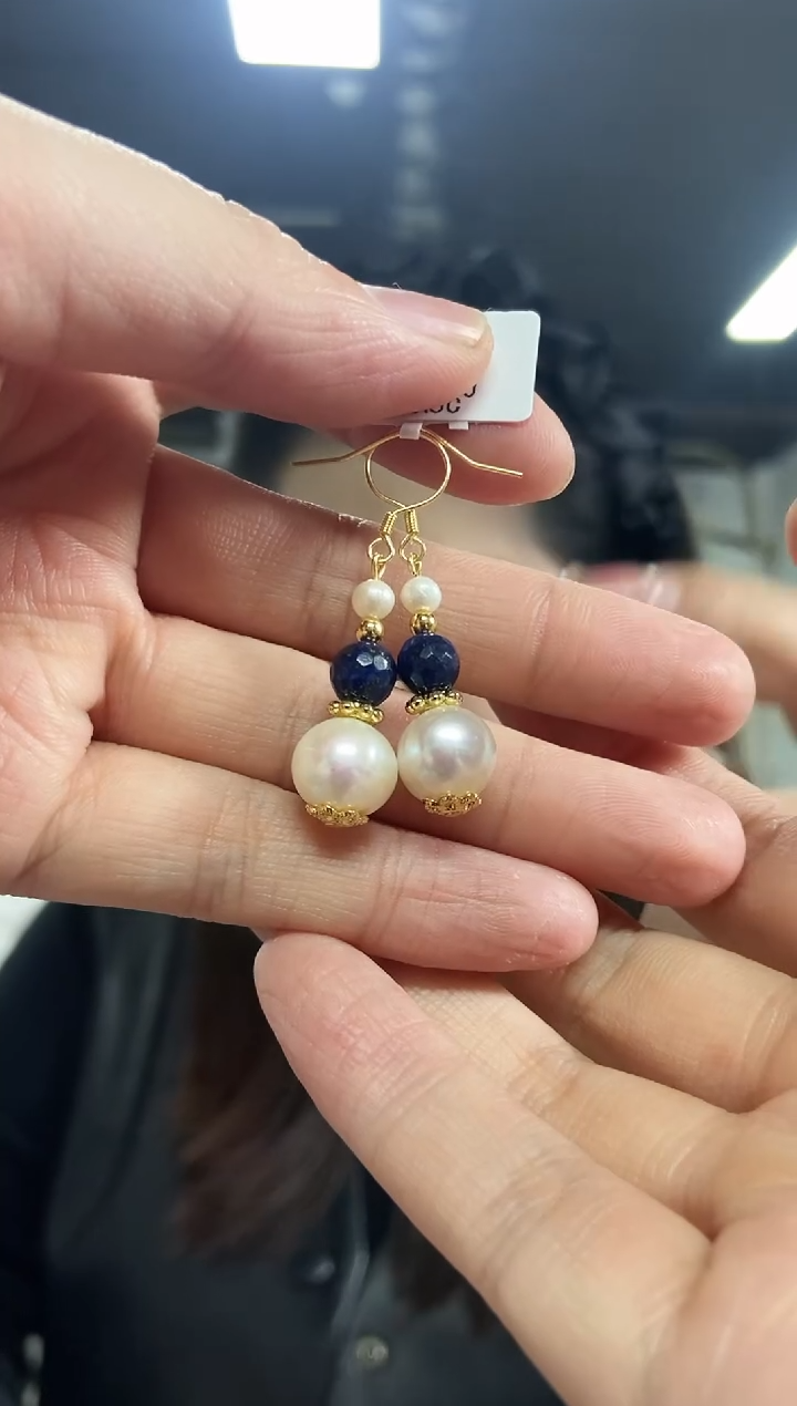 【闪购商品】淡水珍珠耳饰银S925镶嵌多样性发其一颜色微差