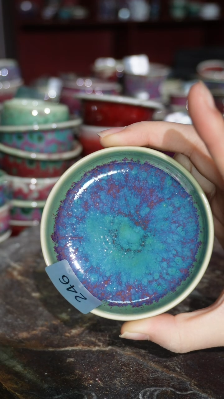 摆件陶精品窑变钧瓷茶器