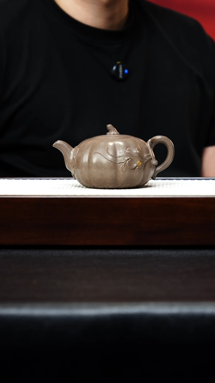 茶壶紫砂宜兴紫砂 南瓜 老宕口黄金段 徐伟伟 h506