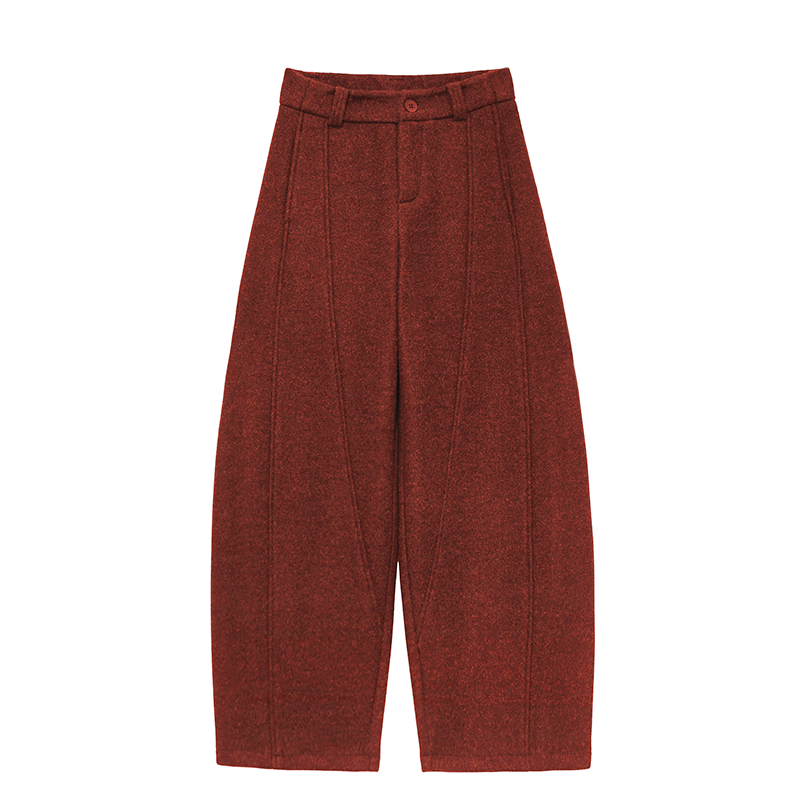 【慧楹·澳毛裤】羊毛加绒加厚高级质感拉绒工艺羊毛窄版弯刀裤