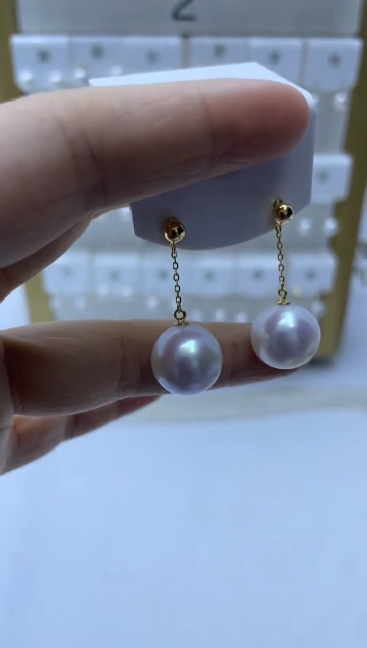 18K金镶嵌耳饰淡水珍珠126