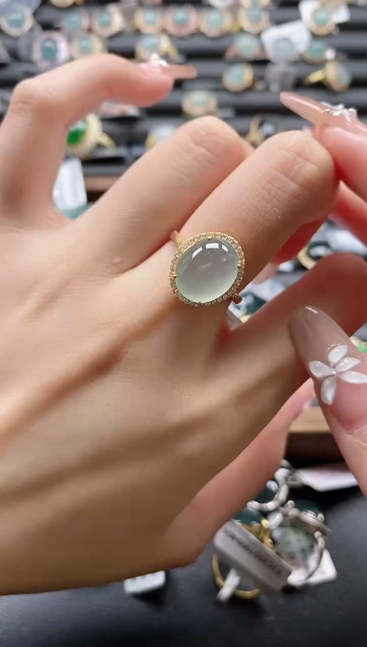 【闪购商品】翡翠戒指银S925镶嵌51511