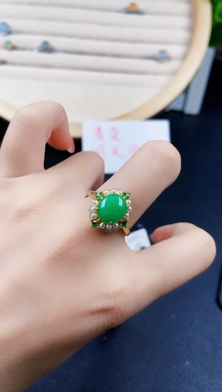 【闪购商品】翡翠戒指银S925镶嵌120120120