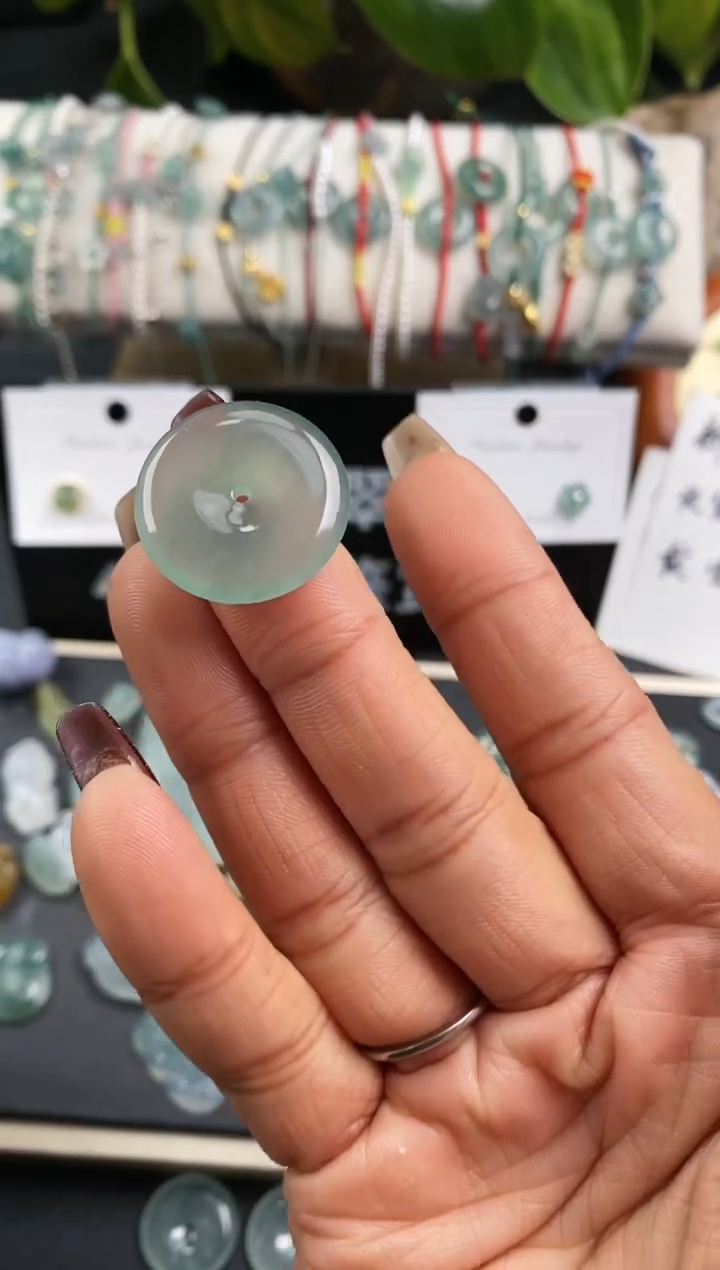 【闪购商品】翡翠裸石1000平安扣~默认裸石发货